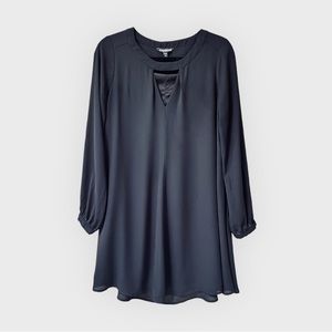 Express | Dress | Small SP | Black | Shift Dress | Midi | Long Sleeve | $35